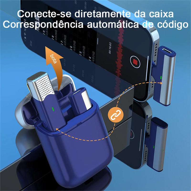 SX960 Microfone Portátil Sem Fio com Caixa de Carregamento