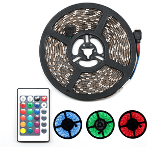 Fita LED RGB 5050 Rolo de 5m IP65 + Controle + Fonte 12V Bivolt - desconto mania