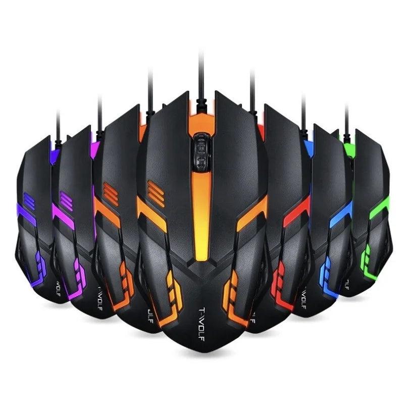 Mouse Gamer USB ALFA 3200dpi LED RGB com Fio JX - M20 - desconto mania