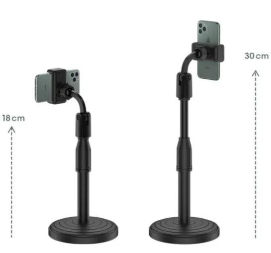 Suporte Para Celular De Mesa Com Altura Ajustável Ângulo 360º Universal - desconto mania